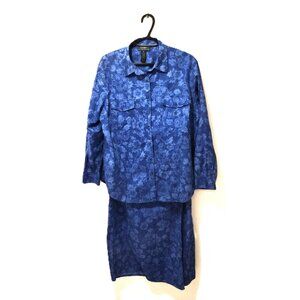 Vintage Lauren Ralph Lauren Blue Floral Cotton Set | Plus Size 16W/1X cottagecor